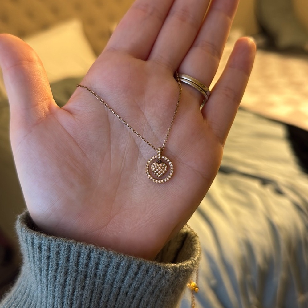 Swavoski gold necklace